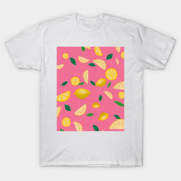 Pink lemonade fun digital pattern T-Shirt by kuallidesigns